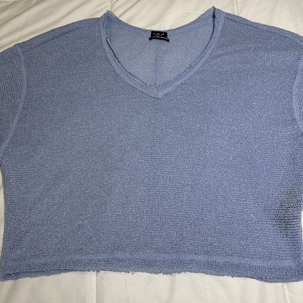 Urban Outfitters Sweater Womens S Crop V neck Long Sleeve Oversized Loose Knit - Picture 2 of 9